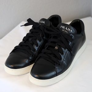 Prada Black Leather Sneakers